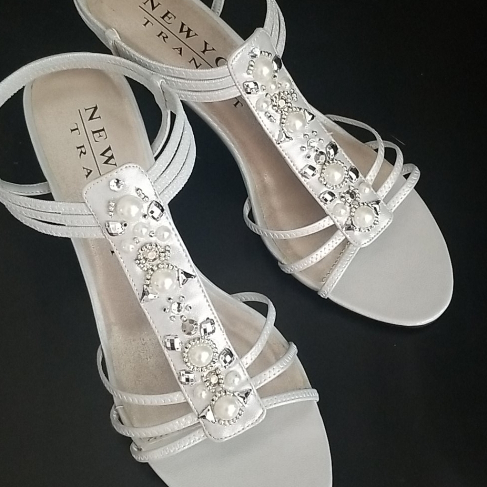 Silver Sandals with 2" Heels